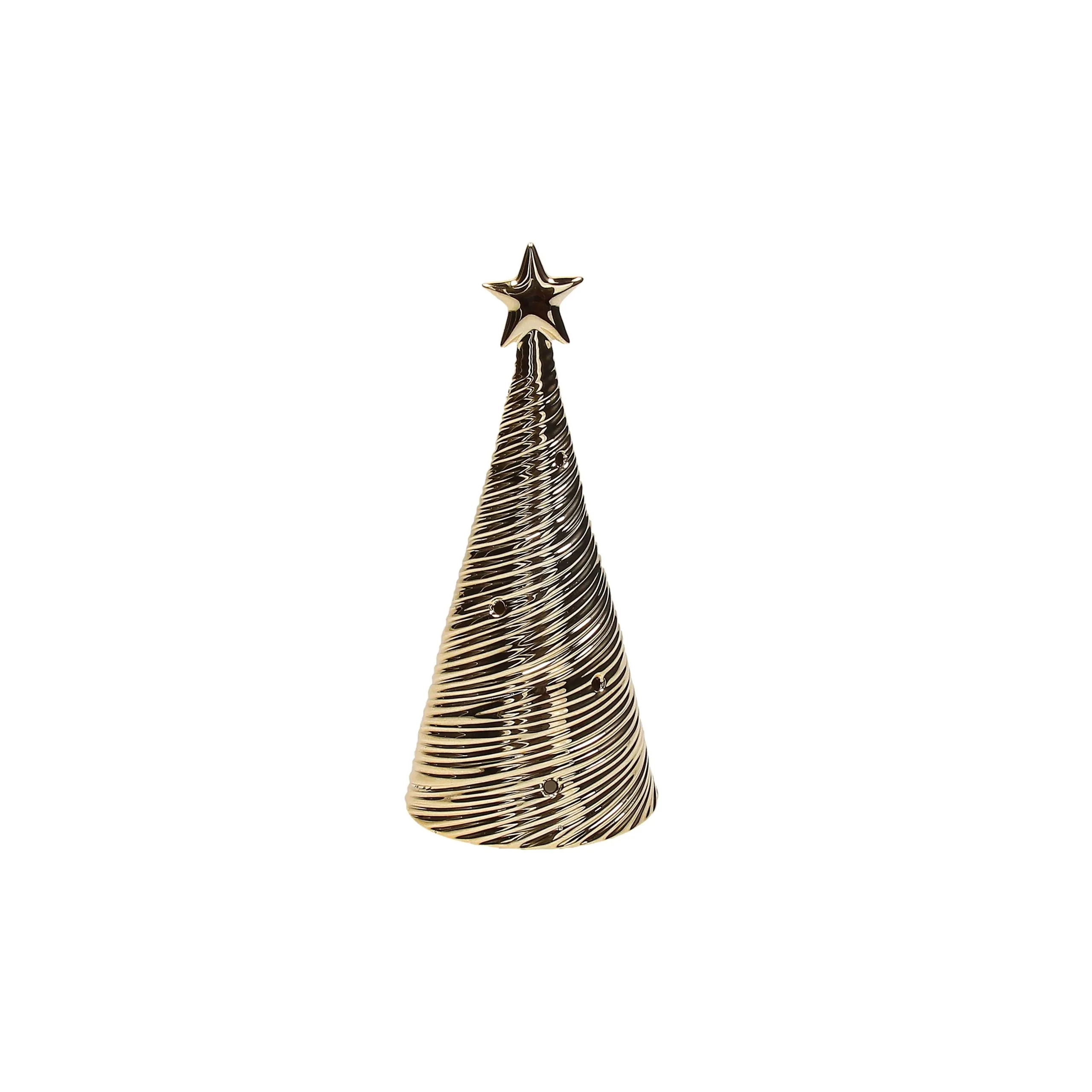 Tognana Conical Christmas Tree with Led H 20 Cm Christmas Texture Porc