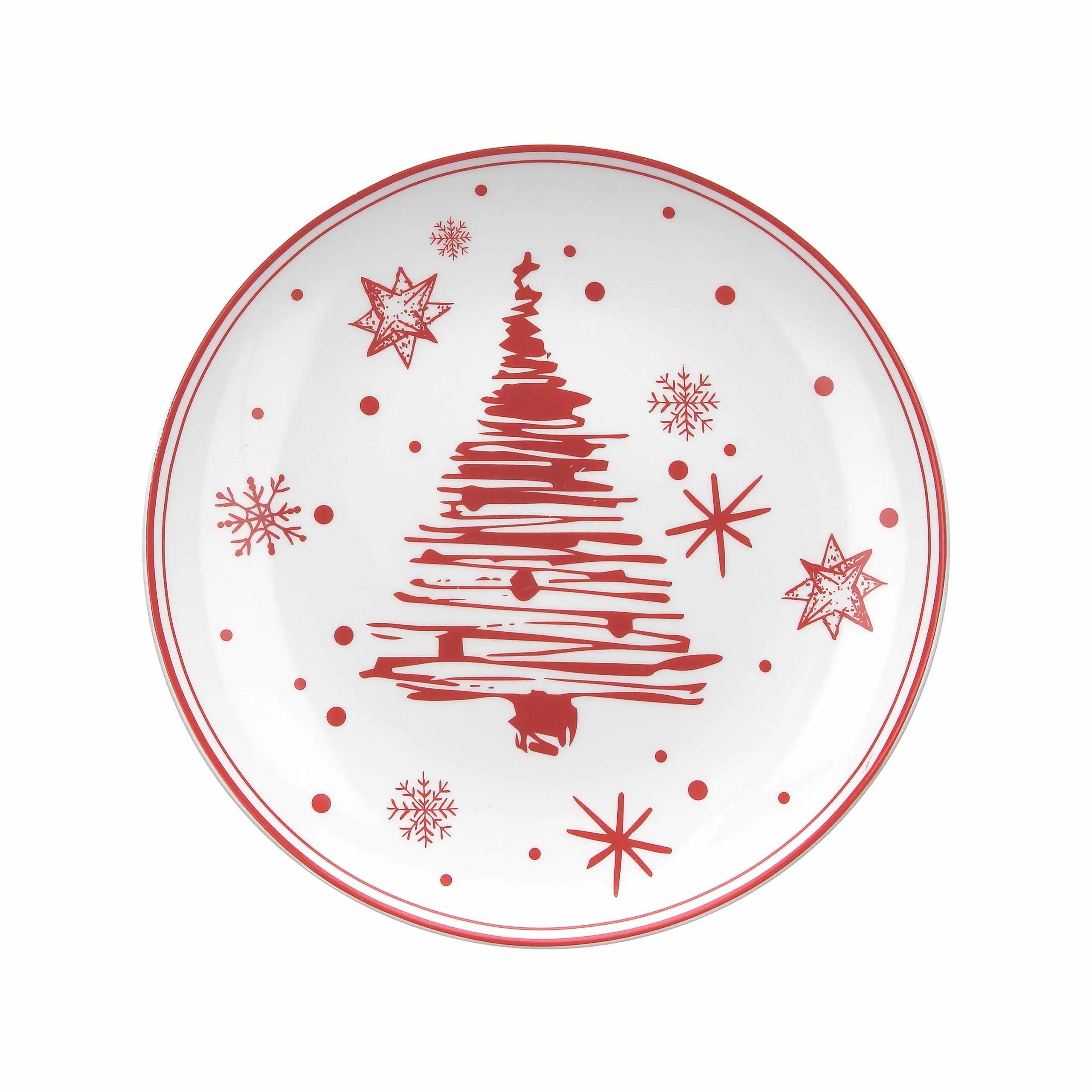 Tognana Panettone Christmas Plate Tree Christmas Red XMas D 31 Cm