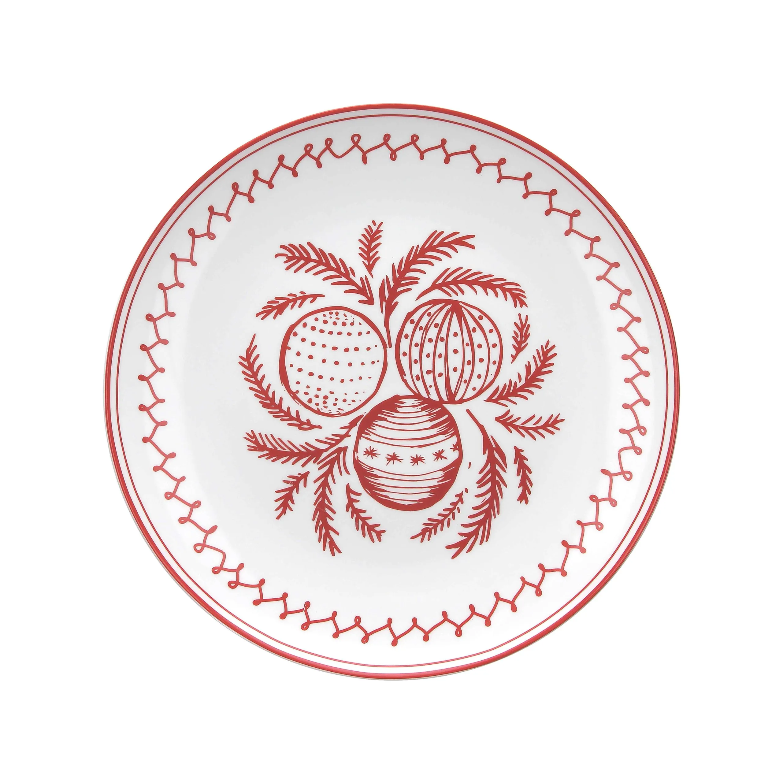 Tognana Panettone Christmas Plate Ball Christmas Red XMas D 31 Cm