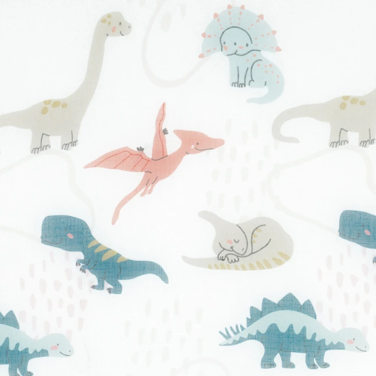 Tissu en voile enfant imprimé de dinosaures