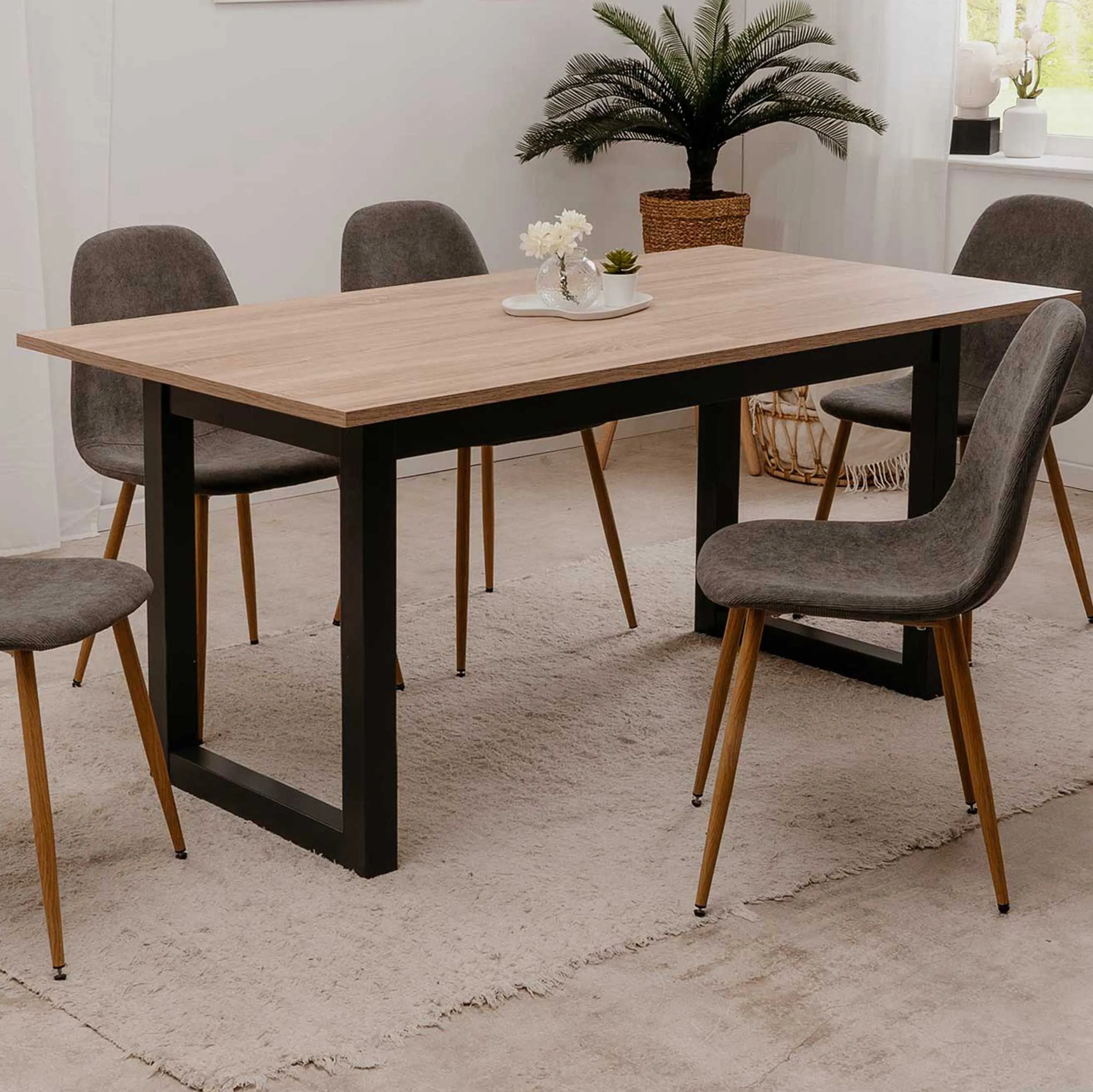 Table à manger extensible Damon 160/200x90 - chêne sonoma/anthracite