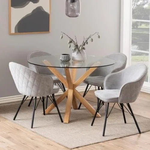 Table à manger Hennie ø119cm - décor chêne clair