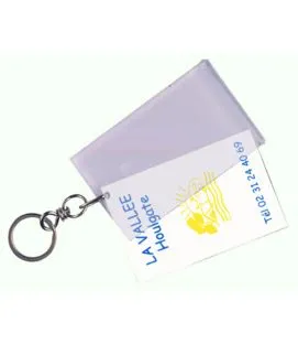 Porte-clés plastique transparent 9x5,5 cm