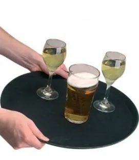 Plateau anti-dérapant polypropylène (pp) noir Ø 40,5 cm Essentials Collection