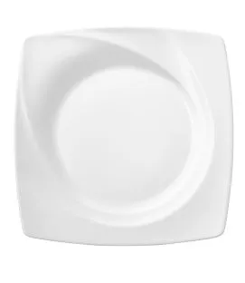 Assiette plate carré blanc porcelaine 23x23 cm Celebration
