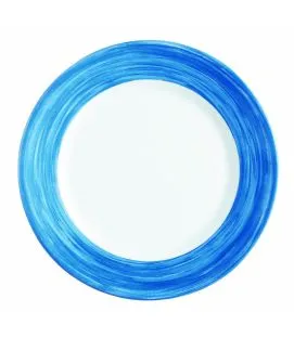 Assiette plate rond bleu verre opal Ø 19,5 cm Brush Arcoroc