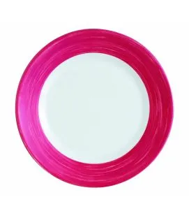 Assiette plate rond rouge verre opal Ø 23,5 cm Brush Arcoroc