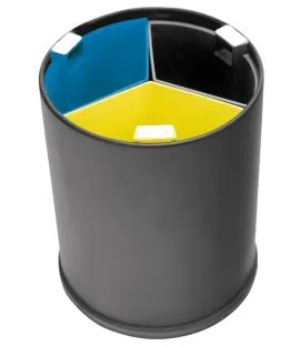 Corbeille rond noir 13 L Ø 25,5 cm 30,8 cm Tri Selectif Probbax