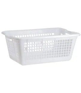 Corbeille à linge rectangulaire blanc plastique Gilac