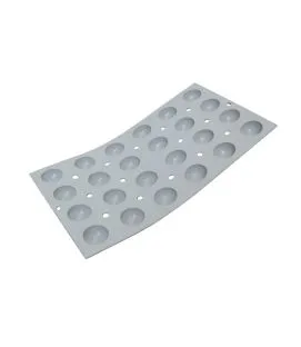 Plaque 24 mini demi-sphères silicone GN 1/3 30x17,6x1,5 cm Elastomoule De Buyer