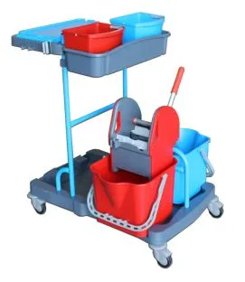 Chariot de ménage avec presse 2 seaux gris 22 L Thomas