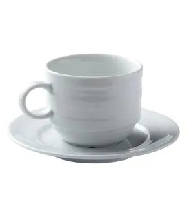 Sous-tasse à thé/déjeuner rond blanc porcelaine Ø 15 cm Ruby