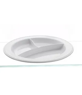 Assiette à 3 compartiments rond blanc copolyester Ø 23,5 cm Vaisselle Copolyester Saint Romain