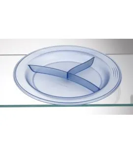 Assiette à 3 compartiments rond bleu copolyester Ø 23,5 cm Vaisselle Copolyester Saint Romain
