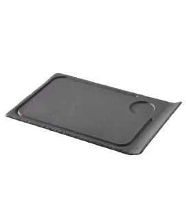 Assiette à steak rectangulaire noir porcelaine culinaire 33x22 cm Basalt Revol