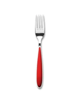 Fourchette de table rouge inox 20 cm Amande Tarrerias Bonjean