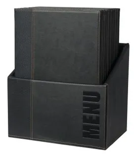 Protège-menu rectangulaire noir 4 vues ajoutables Securit (20 pièces)