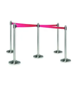 Poteau d'accueil à cordon rétractable rectangulaire 210x3,5 cm Securit