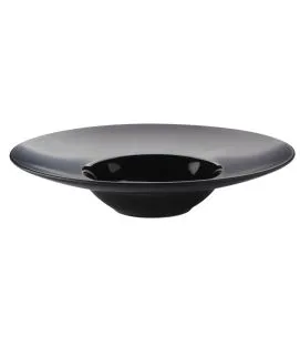 Assiette extra creuse rond noir grès émaillé Ø 21 cm Chic & Mat Pro.mundi