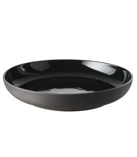 Assiette creuse rond noir porcelaine culinaire Ø 23,5 cm Solid Revol