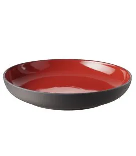 Assiette creuse rond rouge porcelaine culinaire Ø 23,5 cm Solid Revol