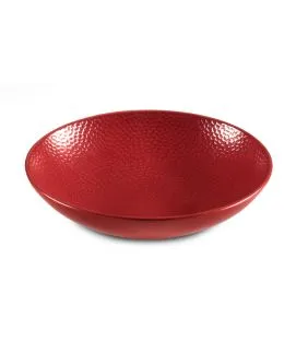 Assiette coupe creuse rond rouge grès émaillé Ø 25 cm Stone Medard De Noblat