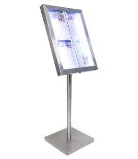 Porte-menu lumineux rectangulaire 4 pages led Classique Securit
