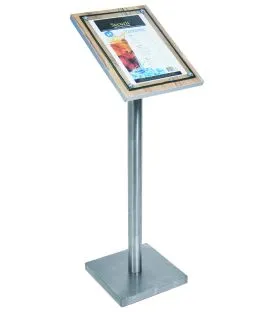 Porte-menu rectangulaire brun 1 pages Glass Star Securit