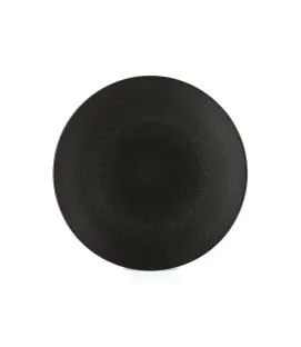 Assiette coupe plate rond noir porcelaine culinaire Ø 28 cm Revol