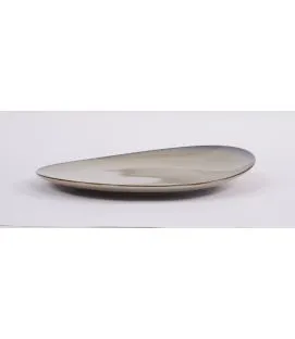 Assiette plate surélevée rond beige porcelaine vitrifiée Ø 29 cm Splash Ariane