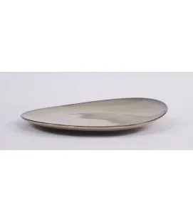 Assiette plate surélevée rond beige porcelaine vitrifiée Ø 27 cm Splash Ariane