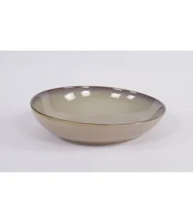 Assiette creuse surélevée rond beige porcelaine vitrifiée Ø 21 cm Splash Ariane