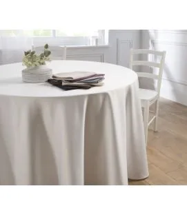 Nappe rond noir polyester Saten Denantes