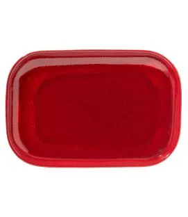 Assiette à steak rectangulaire rouge grès émaillé 34,5x23,5 cm Gres Couleur Pro.mundi