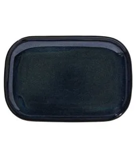 Assiette à steak rectangulaire bleu grès émaillé 34,5x23,5 cm Gres Couleur Pro.mundi