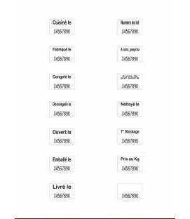 Sachet de 20000 étiquettes 13 textes français 2 lignes papier 2,6x1,6 cm Non repositionnable Non décollable Avery (12000 pièces)