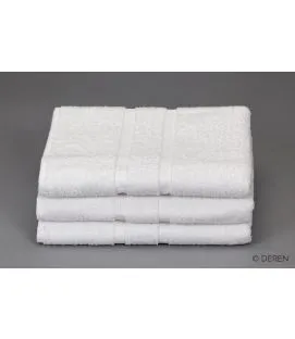 Drap de bain blanc 140x70 cm 400 g/m² coton Cuba (3 pièces)