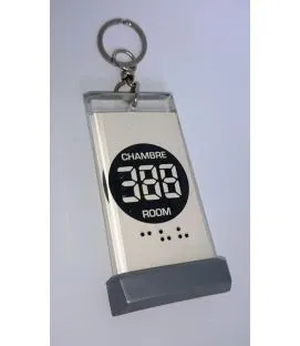 Porte-clés plastique transparent 10x4,8 cm