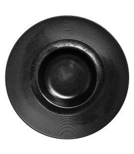 Assiette gourmet rond noir porcelaine vitrifiée Ø 25,6 cm Edge Rak