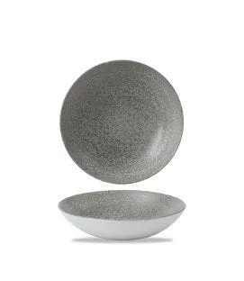 Assiette creuse rond gris porcelaine vitrifiée Ø 18,2 cm Evo Origins Dudson