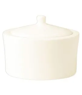 Sucrier avec couvercle rond ivoire porcelaine vitrifiée 22,5 cl Ø 10 cm Fine Dine Rak
