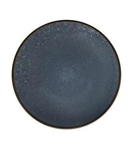 Assiette plate rond bleu indigo grès émaillé Ø 26,5 cm Feeling Medard De Noblat