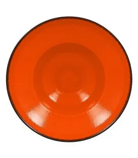 Assiette extra creuse rond orange porcelaine vitrifiée Ø 22,7 cm Fire Rak