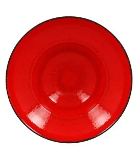 Assiette extra creuse rond rouge porcelaine vitrifiée Ø 22,7 cm Fire Rak