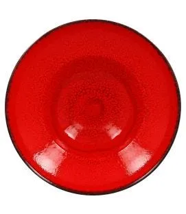 Assiette extra creuse rond rouge porcelaine vitrifiée Ø 26,1 cm Fire Rak