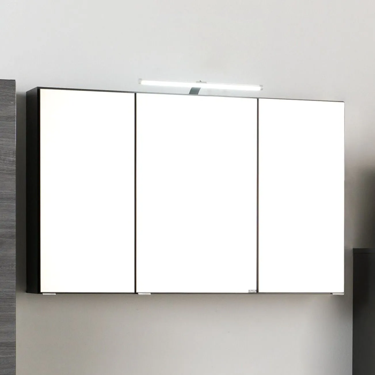 Armoire de toilette Florent 120cm 3 portes & éclairage LED - graphite