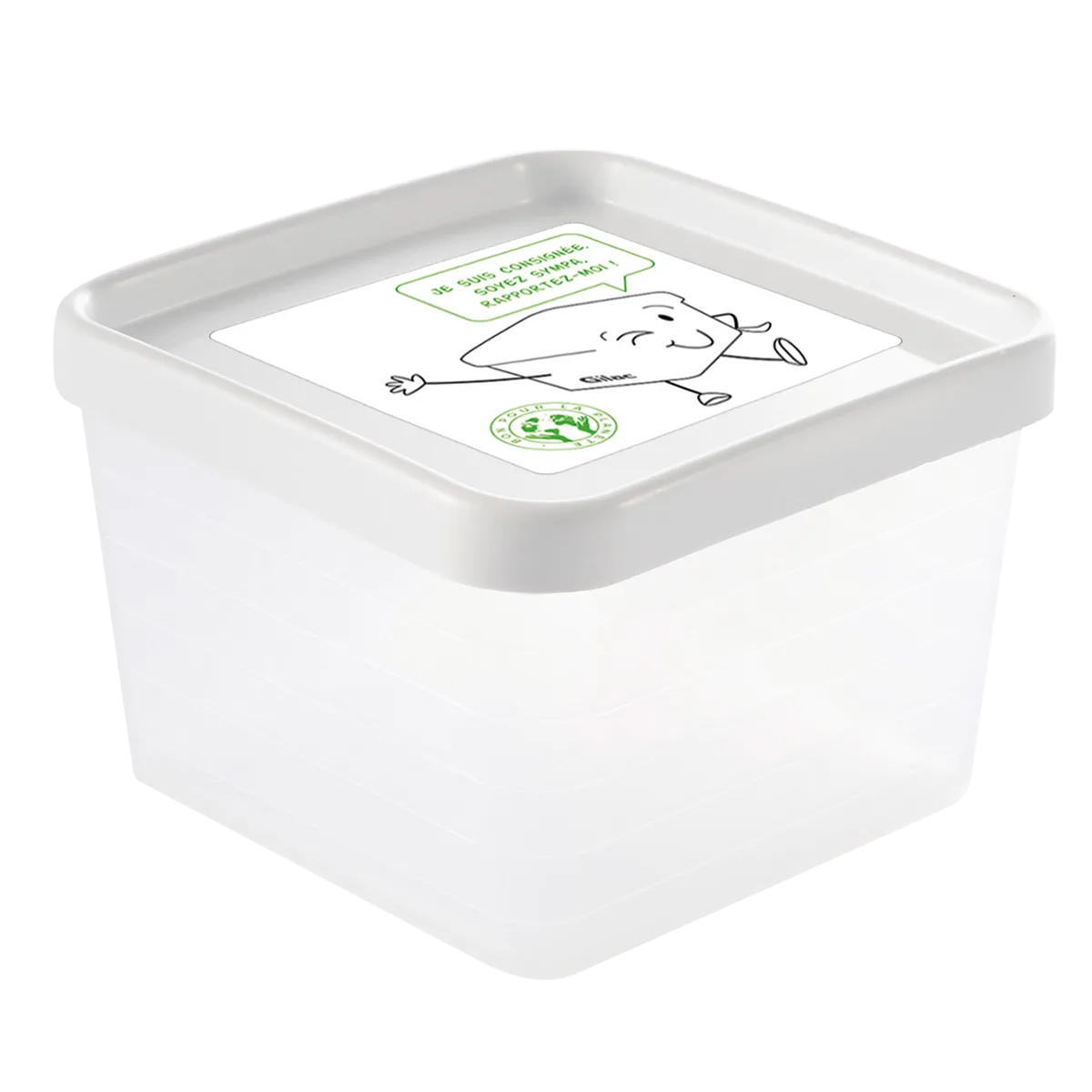 LOT DE 12 BOITES 0.6L + COUV.BLANC