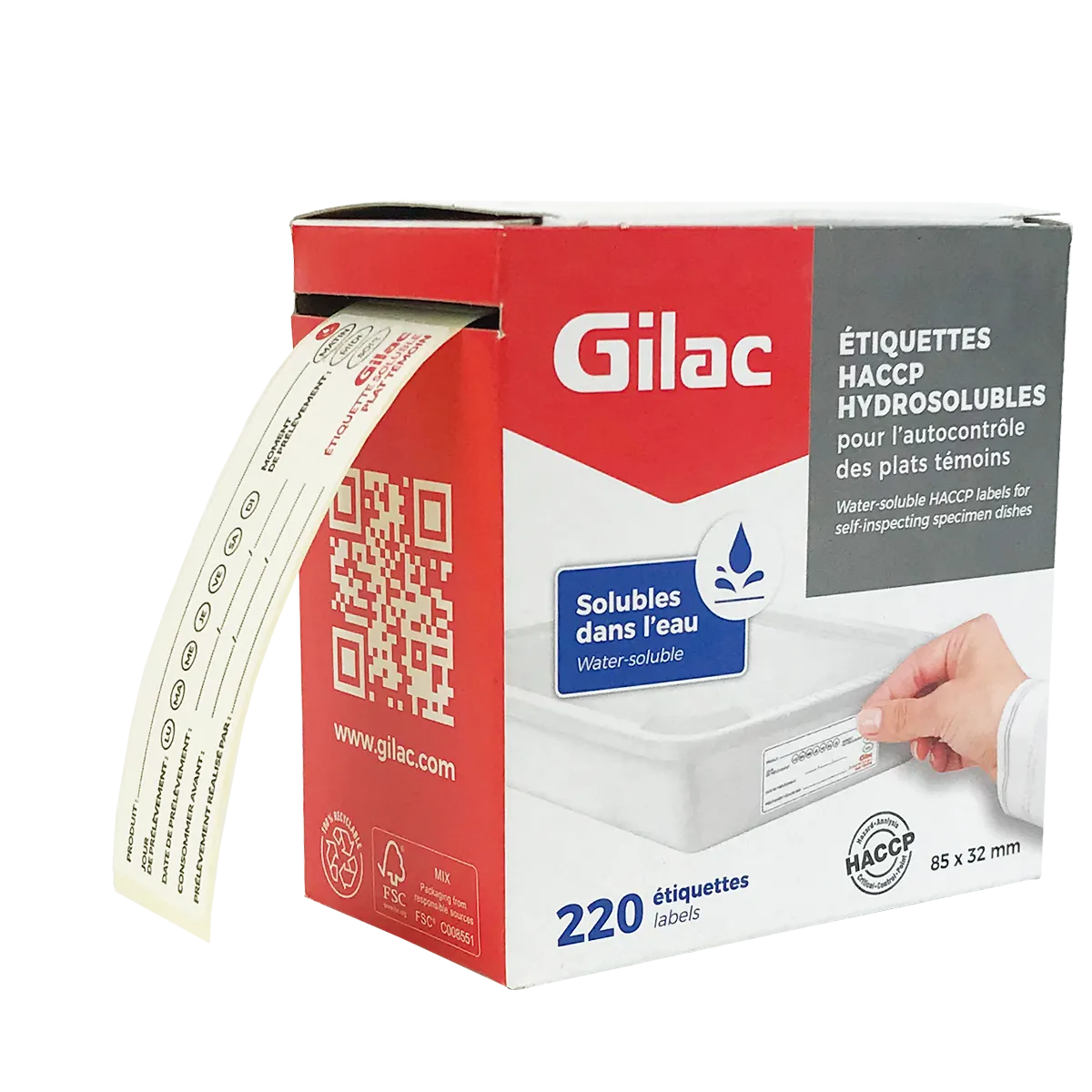 220 ETIQUETTES HACCP HYDROSOLUBLES
