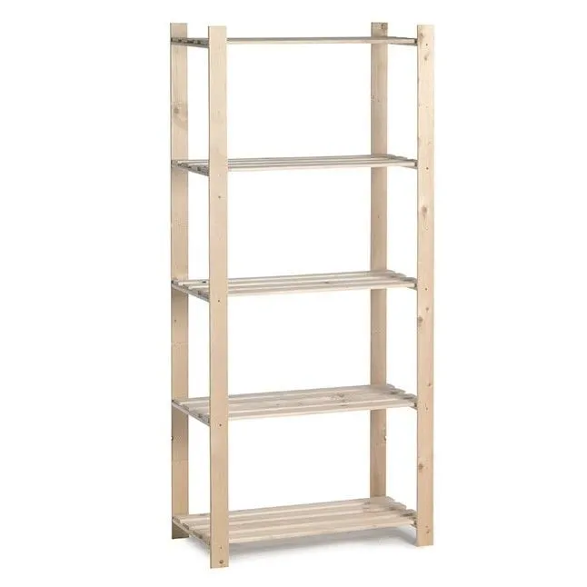 Etagère simple en bois 15kg à 5 tablettes - large