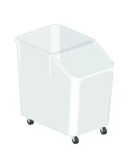 Bac à ingrédients plastique blanc 66,8x40,8x62,5 cm 80 L Avec couvercle Avec roues Gilac